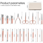 MAYCREATE Stainless Steel Nail Kit for Women featuring 18 Pieces with Travel Case | Manicure and Pedicure Set