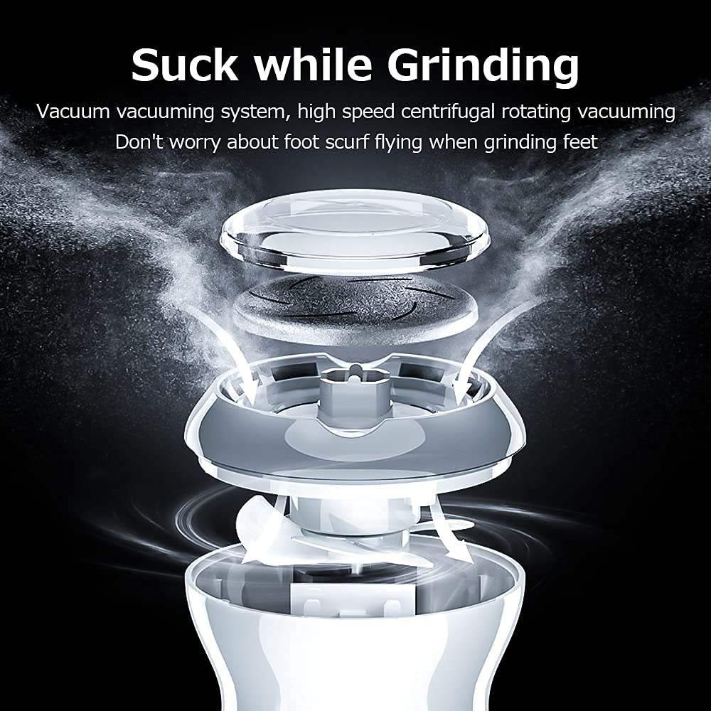 MAYCREATE Electric Pedicure Tools for Feet, Foot Scrubber for Dead Skin Remover, Foot File Vacuum Adsorption Callus Remover, USB Rechargeable Foot Care Tool