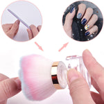 MAYCREATE Nail Dust Brush for Acrylic Nails featuring Fine Fiber Bristles and Acrylic Handle