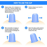 MAYCREATE Silicone Vacuum Cupping Cups for Cellulite and Pain Relief | Set of 4 Blue