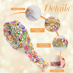 MAYCREATE Self Adhesive Rhinestone Ribbon for DIY Crafts and Wedding Decoration | 4 Rolls 0.78 inch Crystal Tape