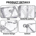 MAYCREATE Makeup Cotton Pads Dispenser for Vanity Organization with Clear Acrylic Design | Butterfly Embossed Holder