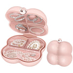 MAYCREATE Travel Jewelry Case for Women with 7 Compartments and 3 Layer Sealing | White