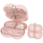 MAYCREATE Travel Jewelry Case for Women featuring 7 Compartments with 3 Layer Sealing | Pink Cloud Shaped Portable Organizer