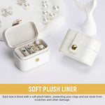 MAYCREATE Ring Box for Travel Jewelry Storage with 4 Slots and Snap Button Closure | Soft Plush Liner