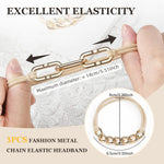 MAYCREATE Hair Ties for Women featuring Golden Metal Loop Chain | Set of 3 Elastic Bracelets