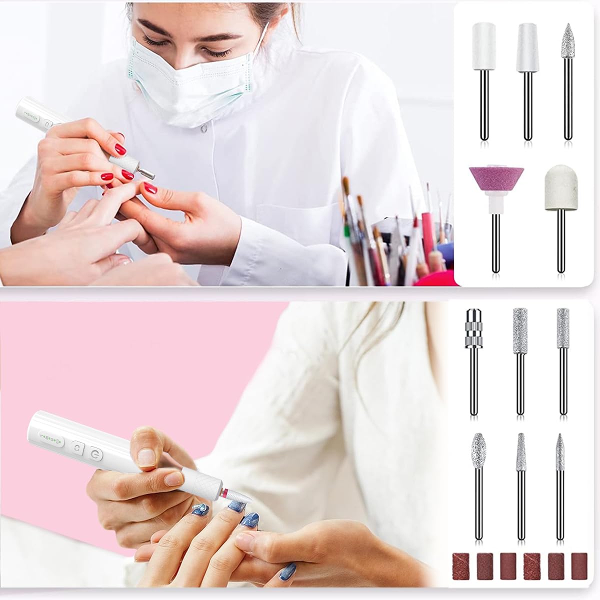 MAYCREATE Nail Drill for Gel Nails featuring Rechargeable Cordless Design | Professional Manicure Kit