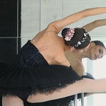 MAYCREATE Hair Bun Accessories for Women, Flower Hair Snood Net, Pearl Mesh Bun Maker for Hair, Stylish Knit Hair Bun Cover Hairnet for Daily, Work, Dancer Gift