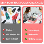 MAYCREATE Nail Polish Bag Organizer for Travel and Storage with 30 Slots and Detachable Partition | Pink Cosmetic Case for Women