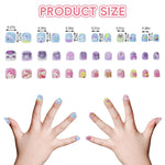 MAYCREATE Kids Press on Nails 36PCS for Girls featuring Pre Glued Full Cover Tips | Cute Rabbit Design