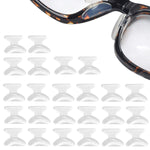 MAYCREATE Eyeglass Nose Pads for Plastic Frames with Hourglass Air Chamber Design | 12 Pairs White Silicone