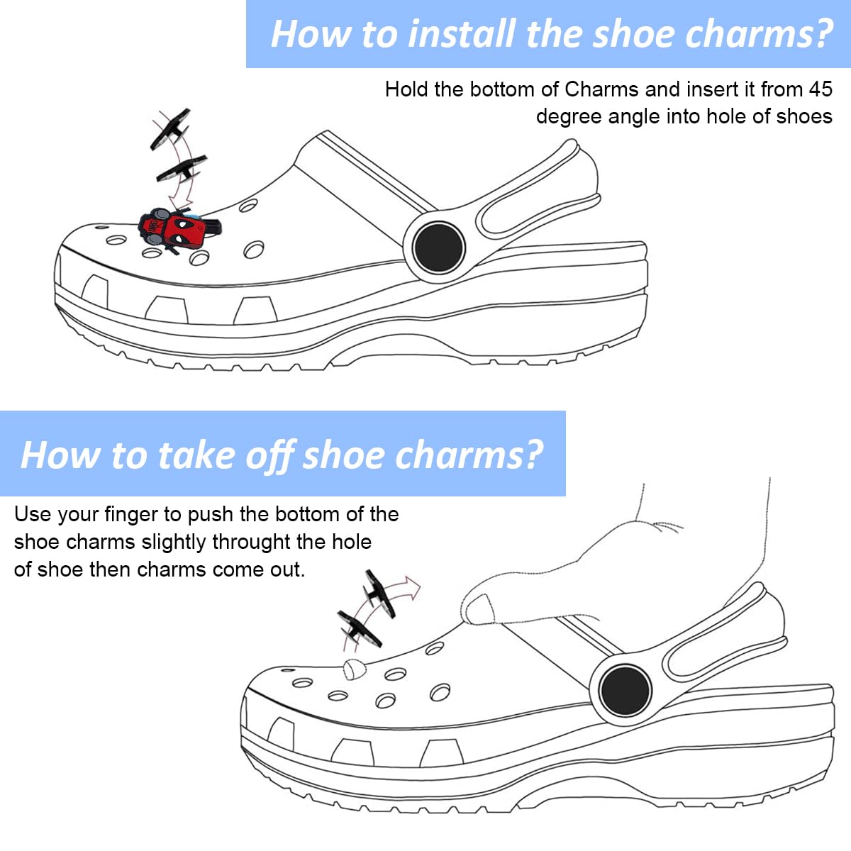 MAYCREATE 12Pcs Clog Shoe Charms Cute Cartoon Character Series Shoe Charms Assorted Rubber Shoe Charms Flat Rubber Shoe Charms Reuseable Casual Clogs DIY Decoration Charms Kids Clogs Charms