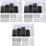 MAYCREATE Bobby Pins Set for Updos with U Pins and 100 Mini Rubber Ties | 300PCS Black