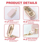 MAYCREATE Jewellery Organiser Box for Travel with Secure Zipper and Plush Interior 8x4x4cm | Ideal Gift for Women