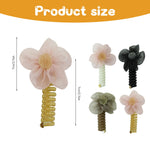 MAYCREATE Telephone Wire Hair Band Set for Girls with 7cm Spiral Design | 4pcs Flower Hair Ties