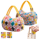 MAYCREATE 2pcs Shopping Bag for Grocery, Folding Supermarket Shopping Bag with Zipper, Reusable Grocery Bags with Handles Washable Shopping Bags Waterproof Shopping Tote Bag, Style B