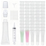 MAYCREATE Lip Gloss Tubes Set for DIY Cosmetics with 50 10ml Containers & Syringe | Clear Plastic Squeeze Design