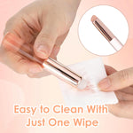 MAYCREATE Silicone Lipstick Brush for Lipstick Gloss and Balm | 3Pcs Reusable Set with Fine Bristles and Protective Caps