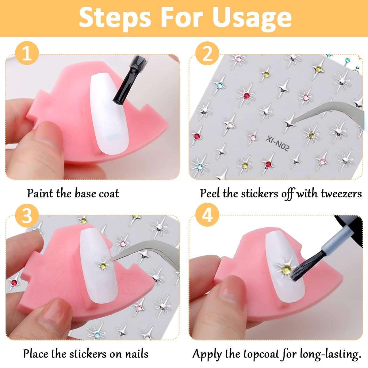 MAYCREATE 3D Nail Art Decal Combo for DIY Crafts featuring 9 Sheets Self Adhesive Designs | Crescent Sun and Galaxy Stickers