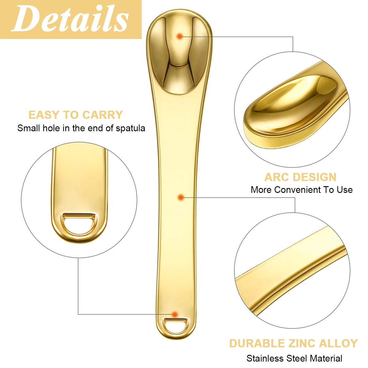 MAYCREATE 3Pcs Skincare Spatula Spoon Mini Metal Cosmetic Face Mask Reusable Spoon Makeup Beauty Spoons For Facial Cosmetic For Face Mask Cream Eye Cream Lotions Moisturizers