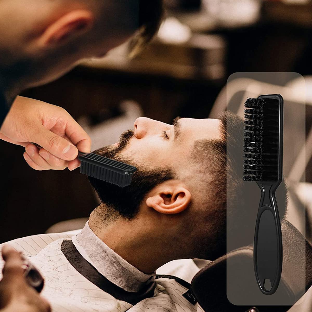 MAYCREATE Beard Pencil Filler Barber Styling Pen with 2 Pen Nibs, 1 Brush, Waterproof Proof Beard Pencil Filler, Sweat Proof Natural Shaping Up for Beard, Moustache & Eyebrows