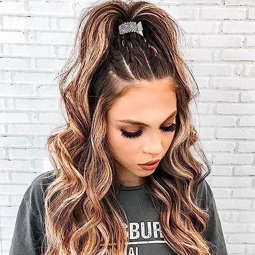 MAYCREATE 3pcs Hair Claw Clips for High Ponytail, Small Metal Rhinestone Hair Clips, Ponytail Holder for Thick Long Hair, Stylish Hair Accessories for Women Girls