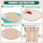 MAYCREATE Castor Oil Pack for Knee with Adjustable Elastic Strap and 26x16cm Cotton Pad | Reusable Wrap for Pain Relief