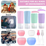 Maycreate Travel Bottles Set for Toiletries with Leak Proof Silicone Design | 14pcs 85ml Kit