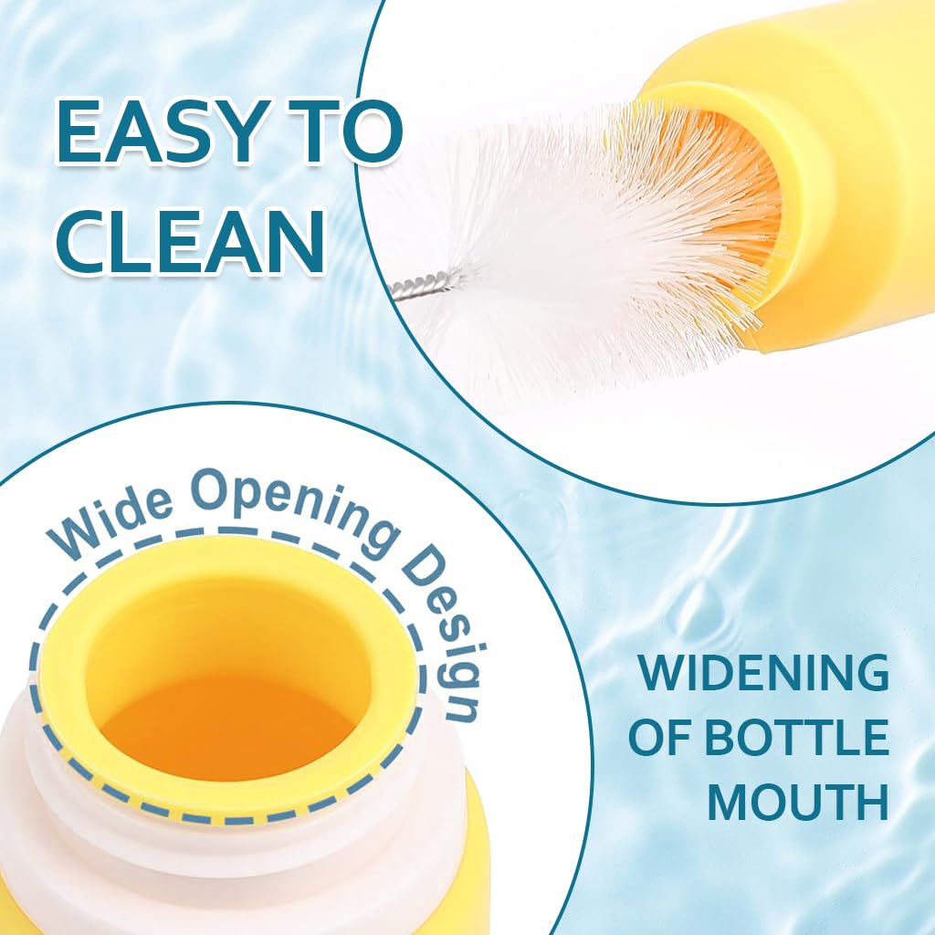 MAYCREATE Silicone Travel Bottles Set of 16pcs for Toiletries with Leak Proof Lids | Reusable 2oz and 3oz Containers