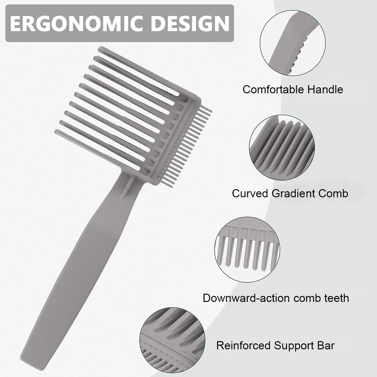 MAYCREATE 2 in 1 Barber Comb for Hair Cutting, Professional Fade Combs, Heat Resistant Clipper Comb, Curved Positioning Flat Top Hair Styling Comb for Men for Salon, Home, Travel