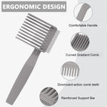 MAYCREATE Barber Comb for Precision Hair Cutting with Dual Teeth 2PCS Grey | Home Salon Use
