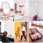 MAYCREATE Hair Tools Travel Bag for Flat Irons and Curling Irons with Silicone Pad 46x12x15cm Pink