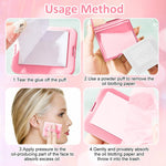 MAYCREATE Blotting Paper for Oily Face with Mirror and Puff featuring Dual Action Absorption | 200 Sheets Natural Linen