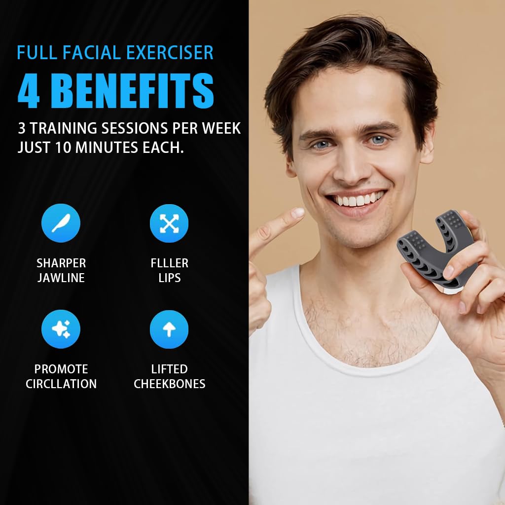 MAYCREATE 3Pcs Jawline Exerciser Tool for Men Women 40/50/60lbs Foodgrade Silicone Jawline Exerciser Tool Jawline Exerciser, Slim and Tone Your Face- Helps Reduce Stress and Craving