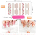 MAYCREATE 5Pcs Full Wrap Nail Stickers Nail Strips with 5 Styles Self-Adhesive Gel Nail Strips Art Decals for Women Girls DIY Nail Decoration (70pcs), Style B