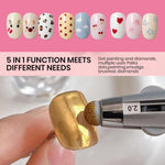 MAYCREATE Nail Dotting Tool for DIY Nail Art with 4 tip sizes 0.8–1.6mm | Switchable Pen Design