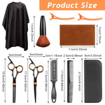 MAYCREATE Hair Cutting Scissors Kit for Home Use with Adjustable Screw & 10 Pcs Set | Stainless Steel for Men Women and Kids