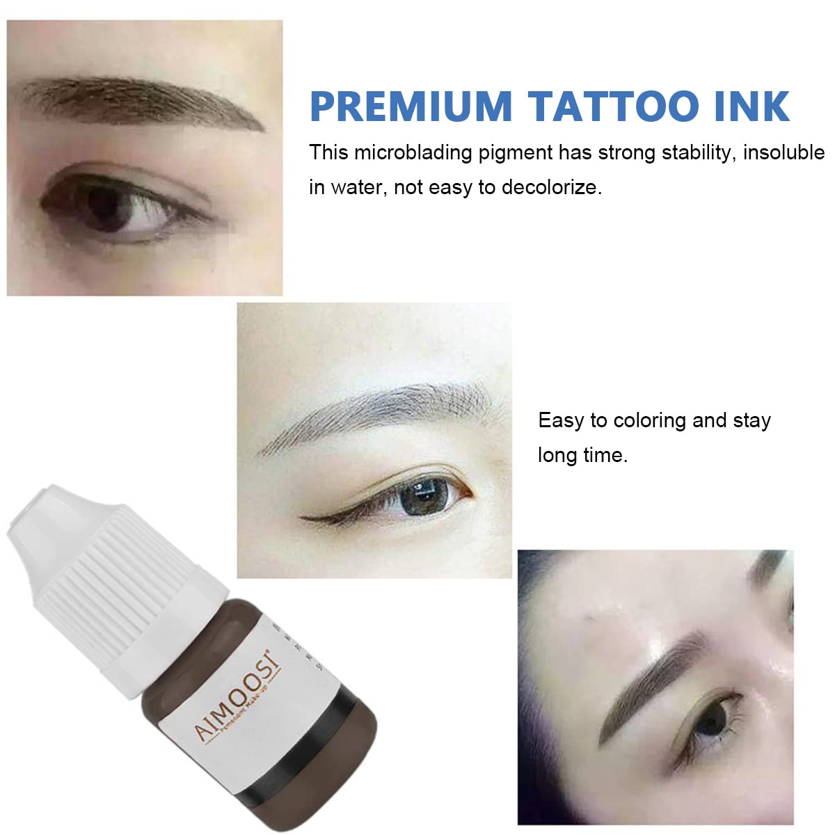 MAYCREATE Microblading Kit, Eyebrow Pen Needle Kit with Finger Gloves Permanent Eyebrow Tattoo Kit, Black Tattoo Ink for Practicing, Eyebrow Practise Skin Tool for New Beginners and Professions