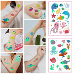 MAYCREATE 10 Sheet Kids Tattoo Sticker Night Glowing Tattoo Sticker, Cartoon Animals Theme Sticker Waterproof Temporary Tattoos for Birthday Parties, Group Activities, Cartoon Tattoo Sticker