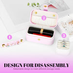 MAYCREATE Travel Jewelry Box for Women featuring Removable Ring Holder and Plush Lining | Compact Organizer for Earrings and Necklaces