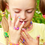 MAYCREATE Children Press On Nails Kit 72pcs with ABS Full Cover Tips for Girls | Fun DIY Gift