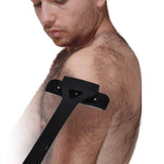 MAYCREATE Back Hair Removal and Body Shaver for Men, Extra-Long Foldable Handle with 5 Blades, Shave Wet or Dry Shaving Epilating Body Groomer