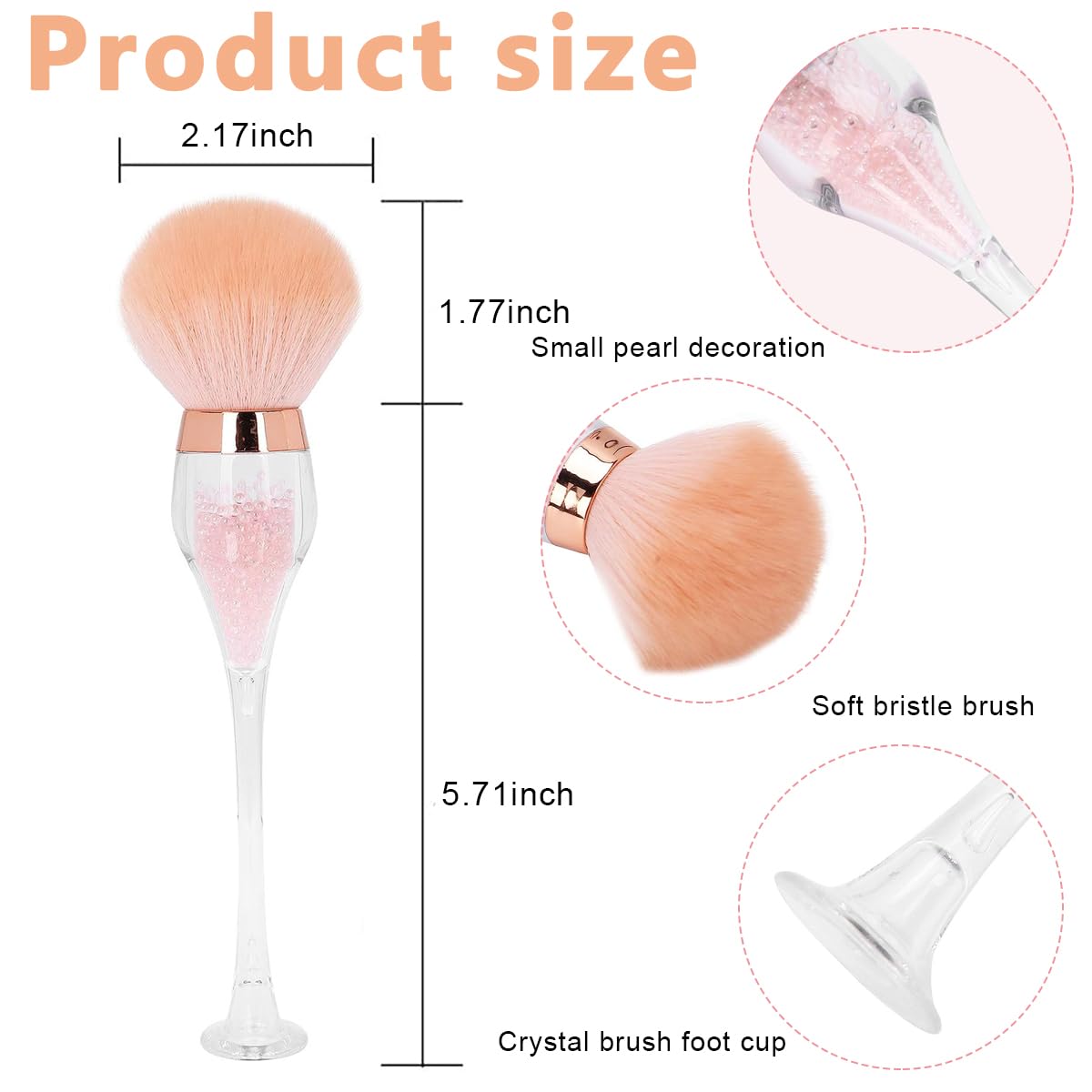 MAYCREATE Large Powder Brush for Makeup, Stand-up Fluffy Makeup Brush for Applying Pressed or Loose Powder, Creative Bendable Handle Beauty Foundation Makeup Brushes