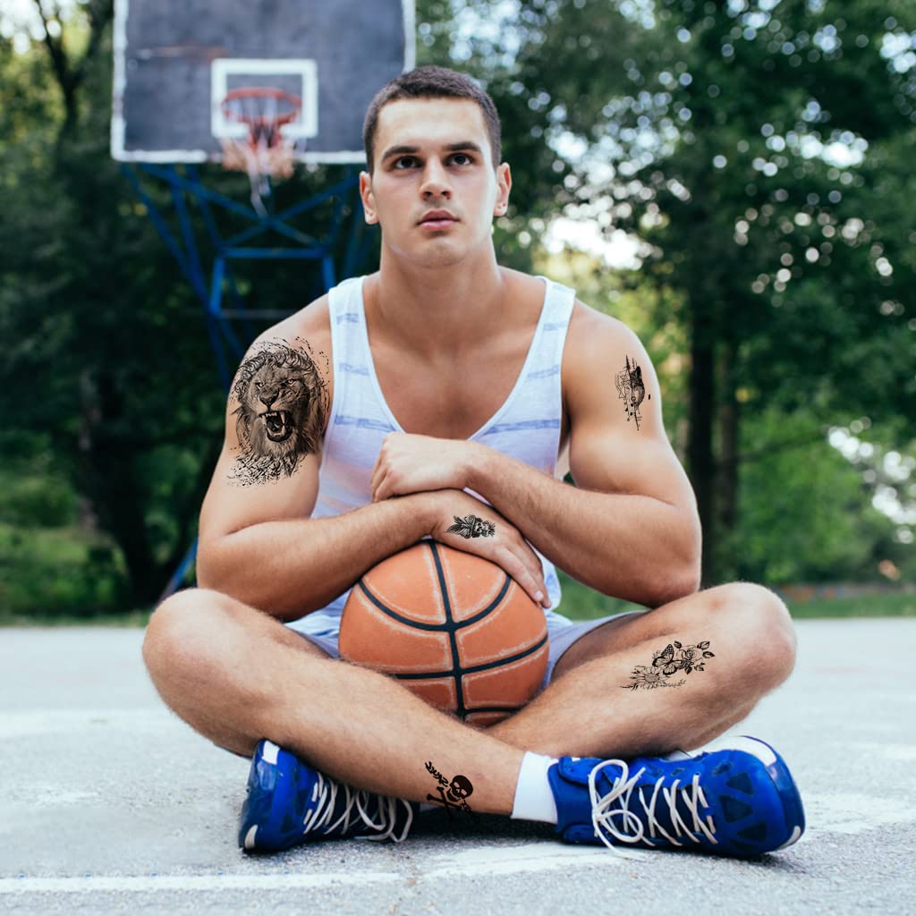 MAYCREATE 35 Sheets Black Tatto Sticker Beast Temporary Tattoos Stickers on Arm Large Tattoo Stickers Assorted Tatto Sticker for Men Body Art Tattoos Art Waterproof Temporary Tattoos Stickers