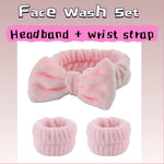 MAYCREATE Makeup Brushes Set for Daily Beauty Routine with 40 Pieces in Stylish Pink | Includes Sponges Headband and Face Pads