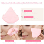 MAYCREATE Makeup Powder Puff for Face and Body with Triangle Design | 2pcs Pink Cotton