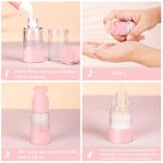 MAYCREATE Airless Pump Bottles for Travel Toiletries with 30ml Capacity and Leak-Proof Lids | Featuring Color Squeeze Nozzle Design