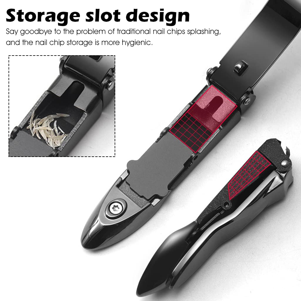 MAYCREATE Nail Clippers For Men Nail File Set Stainless Steel Foldable Nail Cutter with Organizer Case Anti Splash Nail Clipper Toenail Clippers Travel Portable Nail Clipper