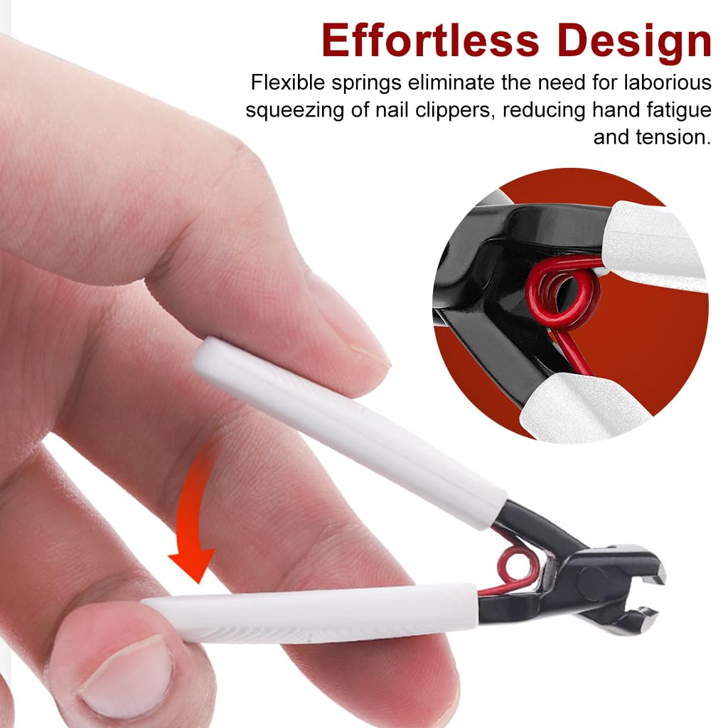 MAYCREATE Nail Cutter For Men Heavy Duty Stainless Steel Toenail Fingernail No Splash Trimmer With Catcher Nail Clipper for Thick Nail Toeail Clipper Portable Nail Clipper, White