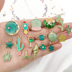 MAYCREATE 31 Pcs DIY Jewelry Making Pendent Kit Assorted Cartoon Theme Enamel Charms Pendents Gold Plated DIY Charm Necklace Bracelets Pendent Kit for Bracelet Jewelry Making and Crafting